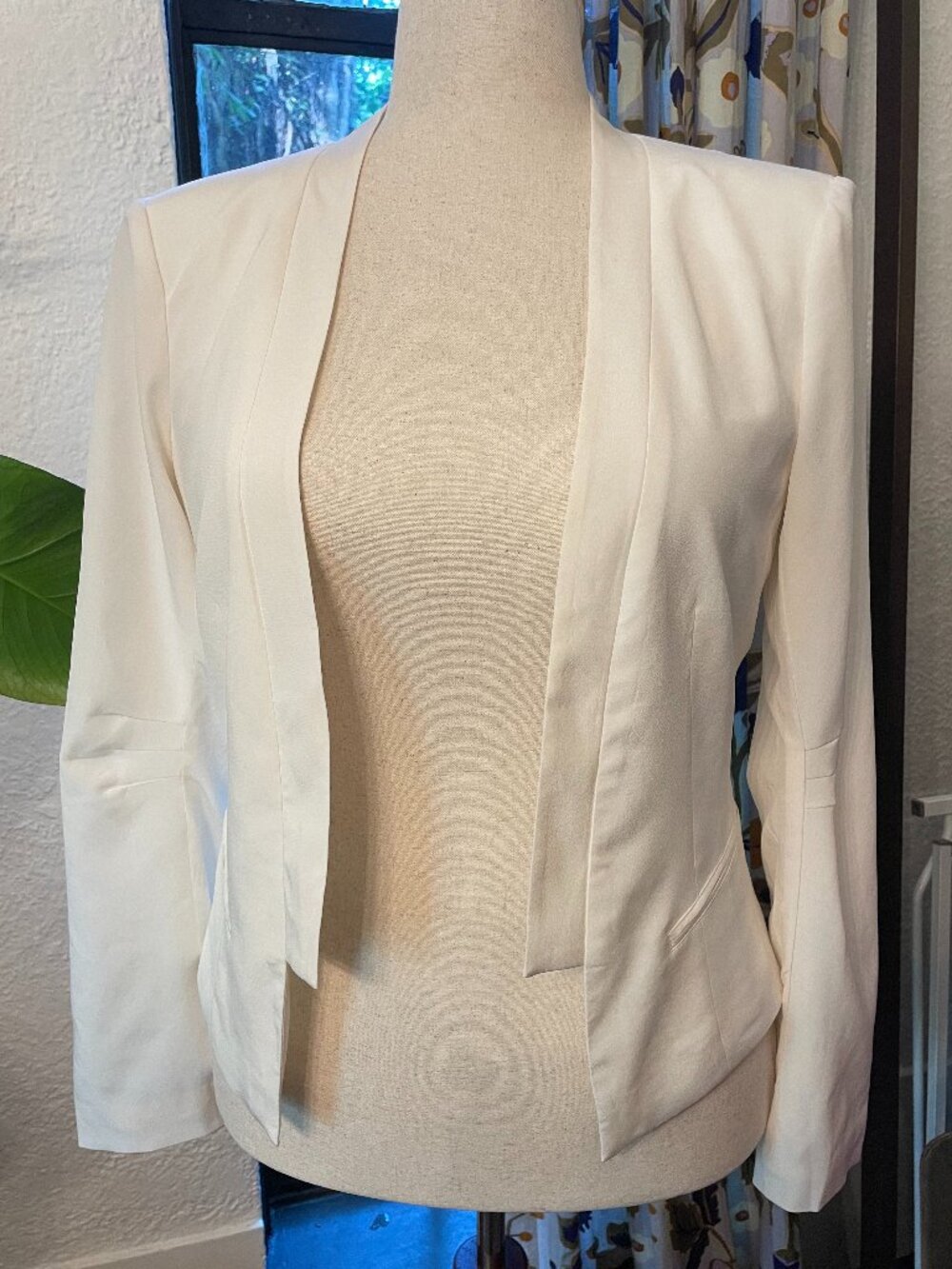 Charlie Jade NWT White Silk Peplum Y2K Tailored Blazer Sz L Bridal Rush/Pledge
